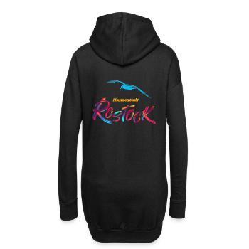 Rostock Hansestadt-Möwe - Hoodie-Kleid - Schwarz - Hinten