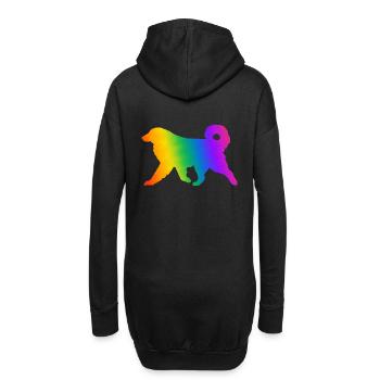 Pyrenäen-Sennenhund, vollständig anpassbar nach Wunsch - Hoodie-Kleid - Schwarz - Hinten