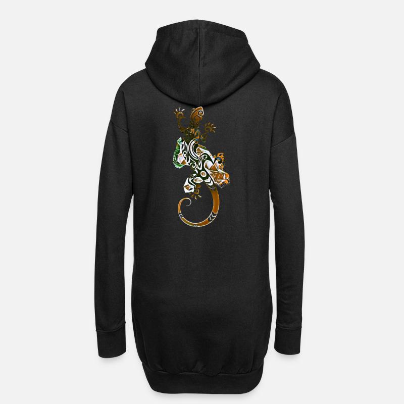 Echse - Hoodie-Kleid - Schwarz