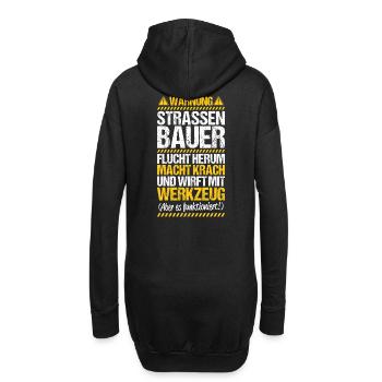 Straßenbauer Straßenbau Asphaltbauer Warnung - Hoodie-Kleid - Schwarz - Hinten