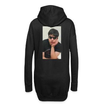 Urbane Silhouette mit Brille - Hoodie-Kleid - Schwarz - Hinten