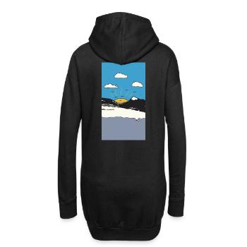 Lever du soleil sur Bergen - Sweat-shirt à capuche long Femme - noir - Dos