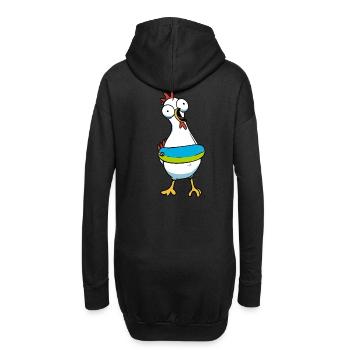 Huhn Schwimmer Schwimmring Henne Geflügel - Hoodie-Kleid - Schwarz - Hinten