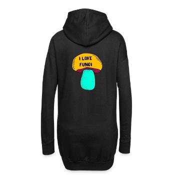 Ich liebe Pilze - Hoodie-Kleid - Schwarz - Hinten