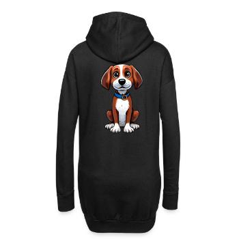 Chien mignon - Sweat-shirt à capuche long Femme - noir - Dos