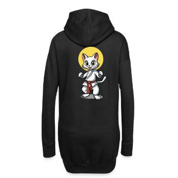 Chat de combat - Sweat-shirt à capuche long Femme - noir - Dos