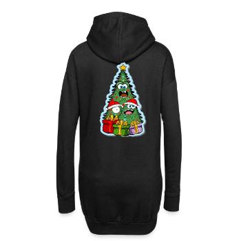 sapin de Noël drôle - Sweat-shirt à capuche long Femme - noir - Dos