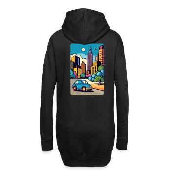 Voiture en ville - Sweat-shirt à capuche long Femme - noir - Dos