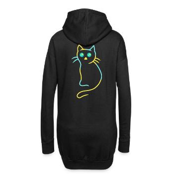 Bébé Kawaii Chat Chats Animaux Enfants Bébé - Sweat-shirt à capuche long Femme - noir - Dos