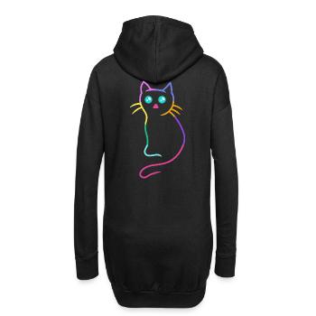 Bébé Kawaii Chat Coloré Enfants Animaux Chat - Sweat-shirt à capuche long Femme - noir - Dos