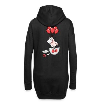 Naissance de chat bébé ballons coquille d’oeuf hatch - Sweat-shirt à capuche long Femme - noir - Dos