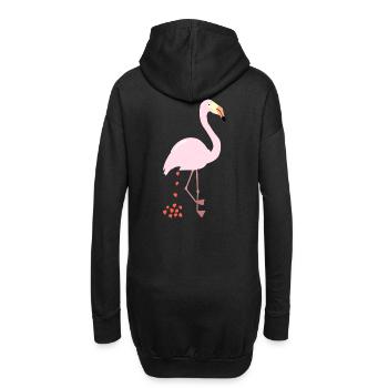 Flamingo - Lustiges Herz Poo Shirt - Hoodie-Kleid - Schwarz - Hinten