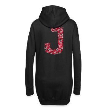 Lettre J - bisous shirt - Sweat-shirt à capuche long Femme - noir - Dos