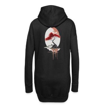 Île asiatique - Sweat-shirt à capuche long Femme - noir - Dos