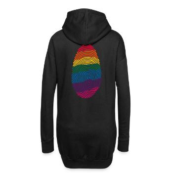 Conception d’art d’empreintes digitales arc-en-ciel coloré - Sweat-shirt à capuche long Femme - noir - Dos