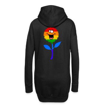 Gay Blume Regenbogenfahne Schwul Lesbisch - Hoodie-Kleid - Schwarz - Hinten