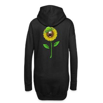 Sommer Sonnenblume Blume Hut Gärtner Flora - Hoodie-Kleid - Schwarz - Hinten