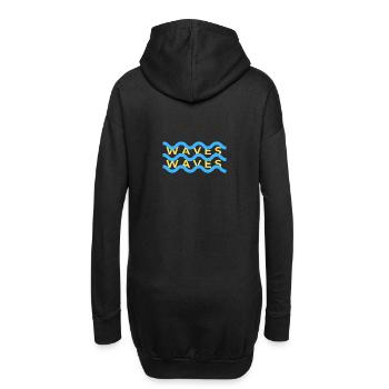 Waves Wellen Surferlook Design - Hoodie-Kleid - Schwarz - Hinten