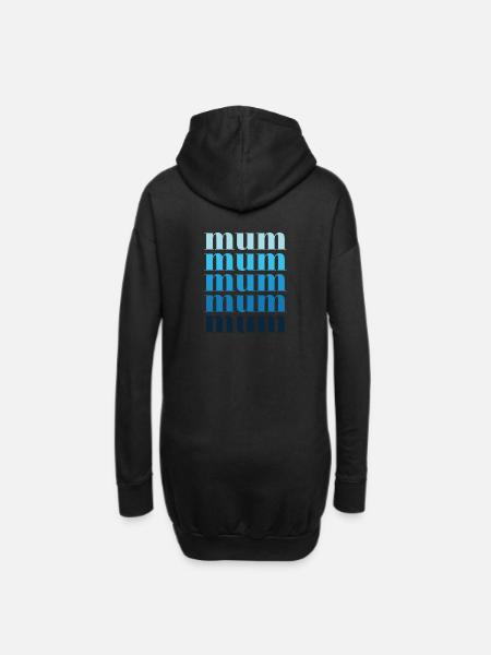 mum blau - Hoodie-Kleid - Schwarz