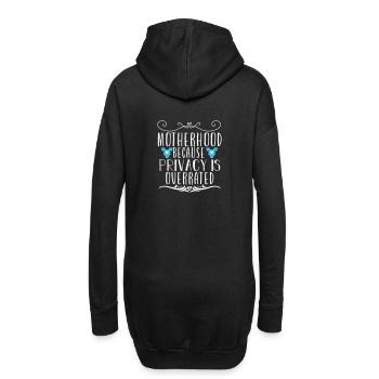 motherhood because privacy is overrated - Hoodie-Kleid - Schwarz - Hinten