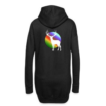 Weißer Hirsch - Hoodie-Kleid - Schwarz - Hinten