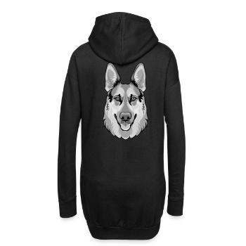 Schäferhund - Hoodie-Kleid - Schwarz - Hinten