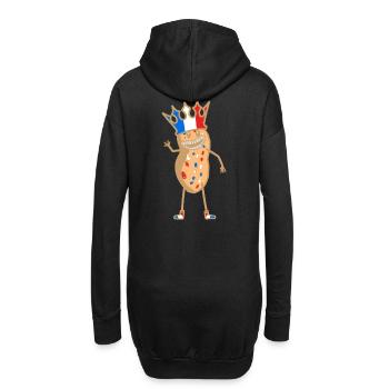 Hello Peanut France Paris Salutations Français - Sweat-shirt à capuche long Femme - noir - Dos