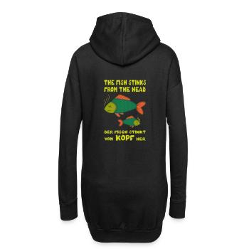 Le fish stinks from the head. Le poisson pue la tête - Sweat-shirt à capuche long Femme - noir - Dos