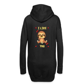 Baby Faultier findet: I like you - Hoodie-Kleid - Schwarz - Hinten