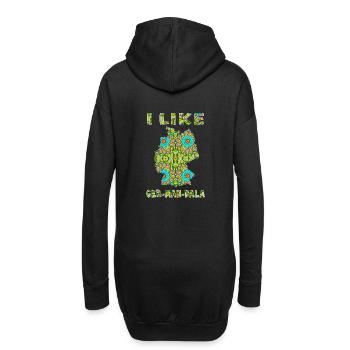 I like (love) Ger-Man-Dala /Mandala Deutsche Karte - Hoodie-Kleid - Schwarz - Hinten