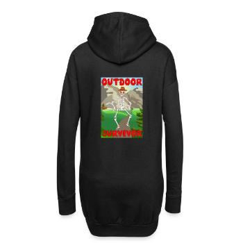 Cabane de montagne squelette de survivant en plein air effrayant - Sweat-shirt à capuche long Femme - noir - Dos