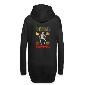 Fruits et légumes squelettes végétaliens survivants – Satire - Sweat-shirt à capuche long Femme - noir - Dos