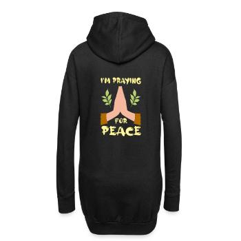 Je prie pour la paix - Sweat-shirt à capuche long Femme - noir - Dos