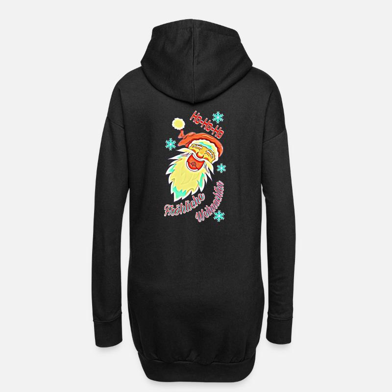 Weihnachtsmann - Hoodie-Kleid - Schwarz