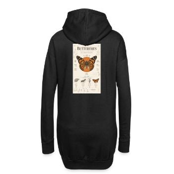 Butterfly Art Poster Nature Cycle - Hoodie Dress - black - Back