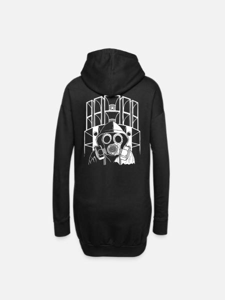 Tekno 23 masque à gaz Sound System - Sweat-shirt à capuche long Femme - noir