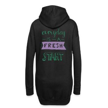 Every Day is a Fresh Start - Hoodie Dress - black - Back