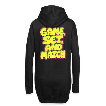 Game Set Match Tennis Shirt, Neon Style - Hoodie-Kleid - Schwarz - Hinten