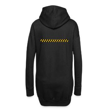 Absperrband Baustelle Bau Bauarbeiter - Hoodie-Kleid - Schwarz - Hinten
