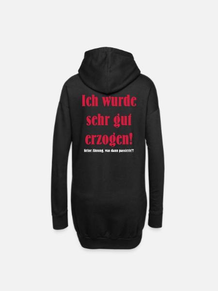 erzogen - Hoodie-Kleid - Schwarz