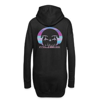 Casque de musique coloré - Sweat-shirt à capuche long Femme - noir - Dos