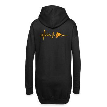 Herzschlag Pizza Pizzaliebhaber Pizzeria Fast Food - Hoodie-Kleid - Schwarz - Hinten