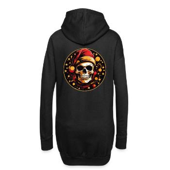 Crâne comme crâne de Père Noël avec chapeau de Père Noël - Sweat-shirt à capuche long Femme - noir - Dos