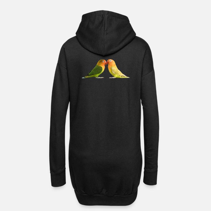 Papagei - Hoodie-Kleid - Schwarz