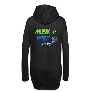 Musik an. Welt aus. Music is life. I love music. - Hoodie-Kleid - Schwarz - Hinten