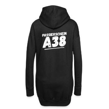 Passierschein A38 Ausgangssperre Home Office - Hoodie-Kleid - Schwarz - Hinten