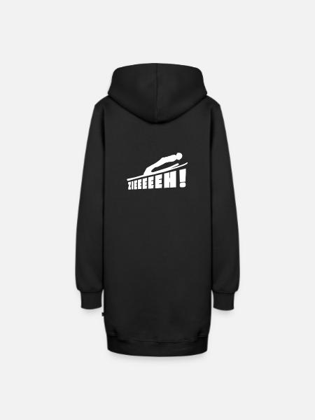 Skispringen Skispringer Wintersport - Hoodie-Kleid - Schwarz