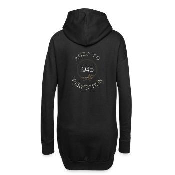 80. Geburtstag, aged to perfection 1945, Geschenk - Hoodie-Kleid - Schwarz - Hinten