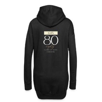 80 Geburtstag years of being awesome 1945 Geschenk - Hoodie-Kleid - Schwarz - Hinten