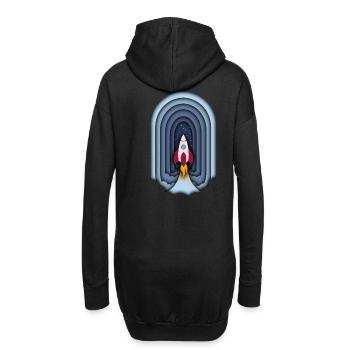 Rocket dans l’optique découpée en papier - Sweat-shirt à capuche long Femme - noir - Dos